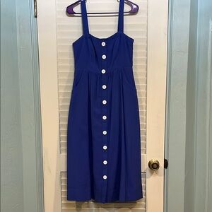 Maeve Blue Sleeveless Square Neck Midi Sundress